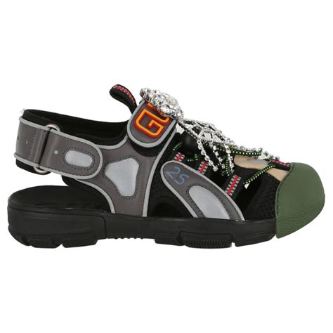 gucci mesh fabric tinsel sport sandals|GUCCI Mesh Fabric Tinsel Sport Sandals 37 Black Silver.